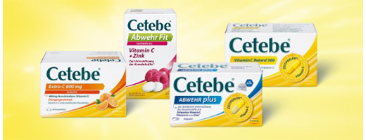 CETEBE C-vitamin kapslar med långsam frisättning 500 mg, 60 st