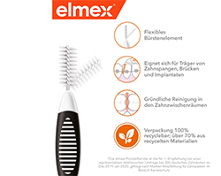 ELMEX Interdentalborstar ISO storlek 8 1,5 mm svart, 8 st