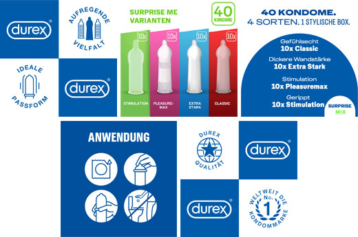DUREX Surprise me kondomer mix i ask, 40 st