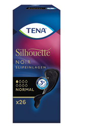 TENA SILHOUETTE Trosskydd normal noir, 26 st