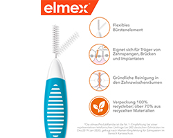 ELMEX Interdentalborstar ISO storlek 3 0,6 mm blå, 8 st