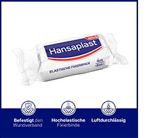 HANSAPLAST elastiskt fixeringsband, kräppat 8 cm x 4 m, 1 st