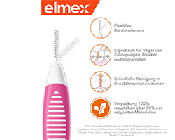 ELMEX Interdentalborstar ISO storlek 0 0,4 mm rosa, 8 st