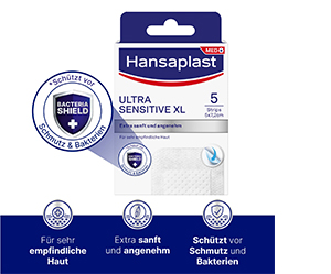 HANSAPLAST Ultra Sensitive sårförband 5x7,2 cm XL, 5 st