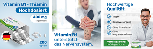 GLYCOWOHL Vitamin B1 Tiamin 400 mg högdos kapslar, 200 st