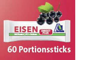 EISEN DIREKT plus vitamin C+folsyra+B12 pulver, 60 st