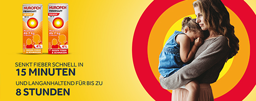 NUROFEN Junior Feber- och smärtstillande juice Jordgubbe 40 mg/ml, 100 ml