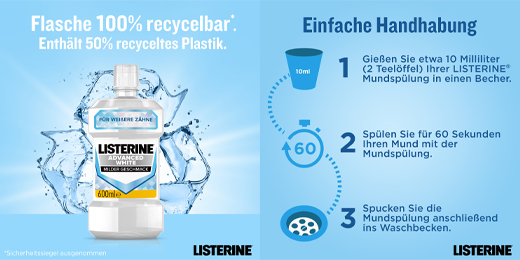 LISTERINE Avancerad vit Mundspülung, 600 ml