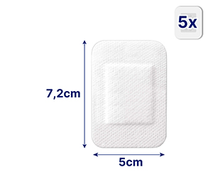 HANSAPLAST Ultra Sensitive sårförband 5x7,2 cm XL, 5 st