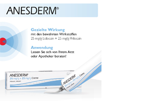 ANESDERM 25 mg/g + 25 mg/g kräm + 2 plåster, 5 g