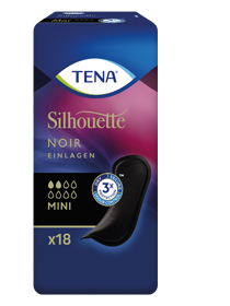 TENA SILHOUETTE Instick mini noir, 18 st