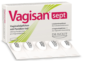 VAGISAN sept vaginala suppositorier med povidon-jod, 5 st