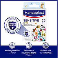 HANSAPLAST Känsliga plåsterremsor för barn, 20 st