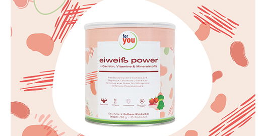 FOR YOU protein power jordgubbspulver, 750 g