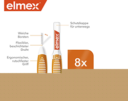 ELMEX Interdentalborstar ISO storlek 1 0,45 mm orange, 8 st