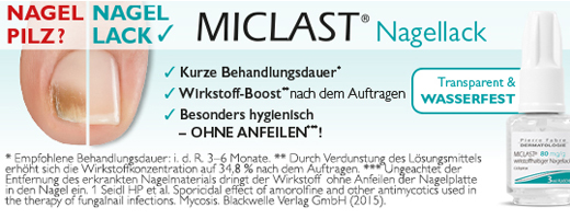 MICLAST 80 mg/g aktiv beståndsdel nagellack, 2X3 ml
