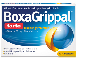 BOXAGRIPPAL forte Förkylning Tab. 400 mg/60 mg FTA, 12 st