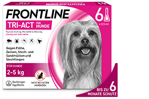 FRONTLINE Tri-Act Drop-on-lösning för hundar 2-5 kg, 6 st