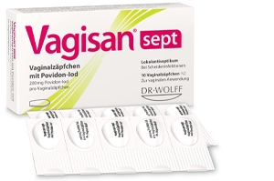 VAGISAN sept vaginala suppositorier med povidon-jod, 10 st