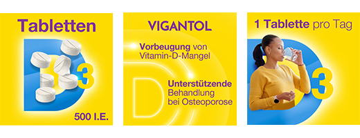 VIGANTOL 500 I.U. vitamin D3-tabletter, 50 st