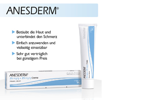 ANESDERM 25 mg/g + 25 mg/g kräm + 2 plåster, 5 g