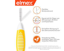 ELMEX Interdentalborstar ISO storlek 4 0,7 mm gul, 8 st