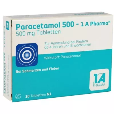 PARACETAMOL 500-1A Läkemedelstabletter, 10 st