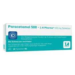 PARACETAMOL 500-1A Läkemedelstabletter, 10 st