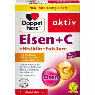 DOPPELHERZ Järn+Vit.C+L-Histidin tabletter, 30 st