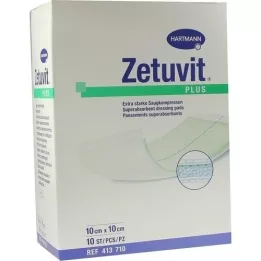 ZETUVIT Plus extra stark absorberande kompress, steril 10x10 cm, 10 st