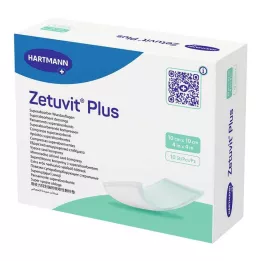 ZETUVIT Plus extra stark absorberande kompress, steril 10x10 cm, 10 st