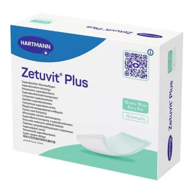 ZETUVIT Plus extra stark absorberande kompress, steril 10x10 cm, 10 st ZETUVIT Plus extra stark absorberande kompress, steril 10x10 cm, 10 st