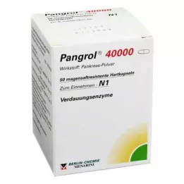 PANGROL 40.000 hårda kepsar med enteric-coated pell, 50 st