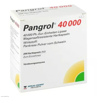 PANGROL 40.000 hårda kapsyler med enteric-coated pell, 200 st