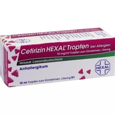 CETIRIZIN HEXAL Droppar mot allergier, 10 ml