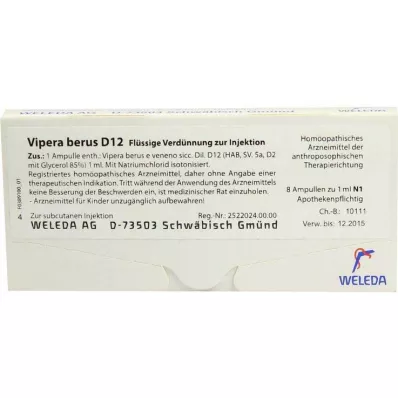 VIPERA BERUS D 12 ampuller, 8X1 ml VIPERA BERUS D 12 ampuller, 8X1 ml