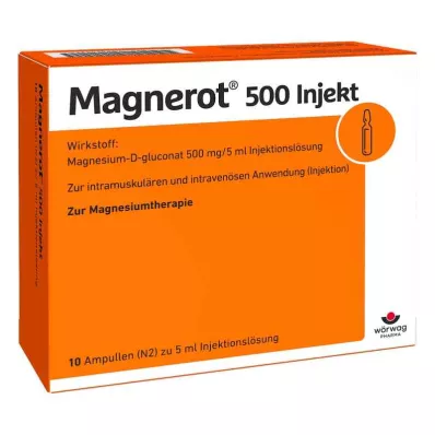 MAGNEROT 500 Injektionsampuller, 10X5 ml