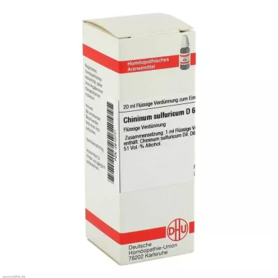 CHININUM SULFURICUM D 6 Utspädning, 20 ml