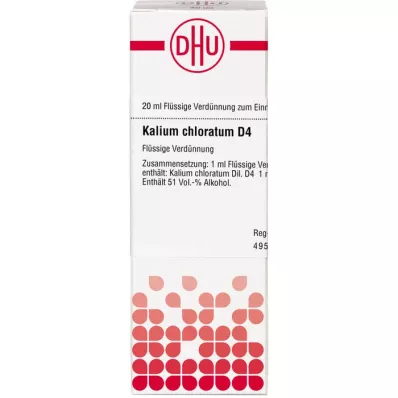 KALIUM CHLORATUM D 4 utspädning, 20 ml