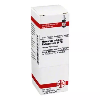MERCURIUS SOLUBILIS Hahnemanni D 30 Spädning, 20 ml MERCURIUS SOLUBILIS Hahnemanni D 30 Spädning, 20 ml