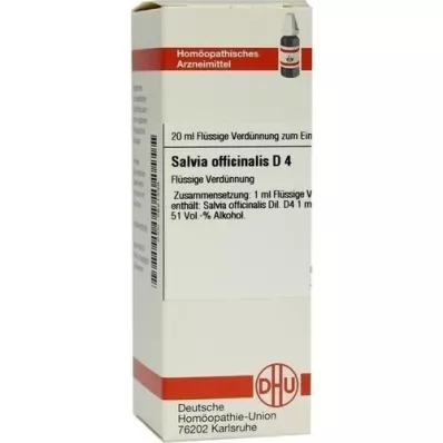 SALVIA OFFICINALIS D 4 utspädning, 20 ml