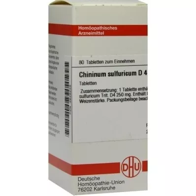 CHININUM SULFURICUM D 4 tabletter, 80 pc
