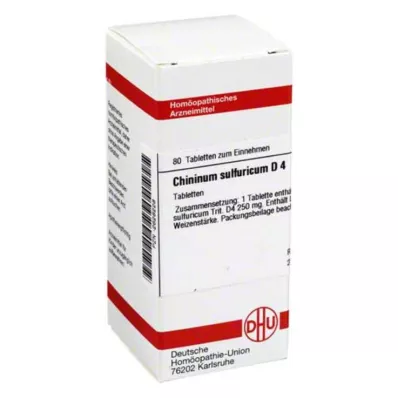 CHININUM SULFURICUM D 4 tabletter, 80 pc