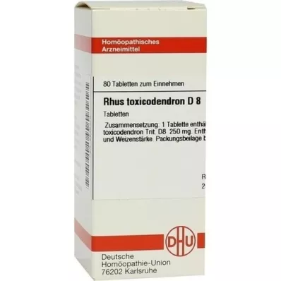 RHUS TOXICODENDRON D 8 tabletter, 80 pc