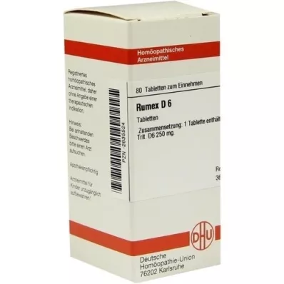 RUMEX D 6 tabletter, 80 pc