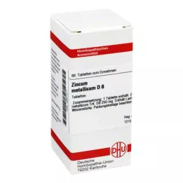 ZINCUM METALLICUM D 8 tabletter, 80 pc