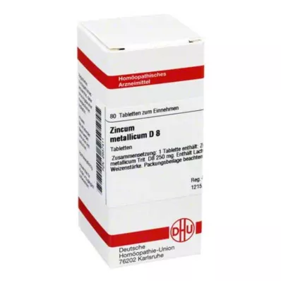 ZINCUM METALLICUM D 8 tabletter, 80 pc