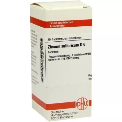 ZINCUM SULFURICUM D 6 tabletter, 80 pc