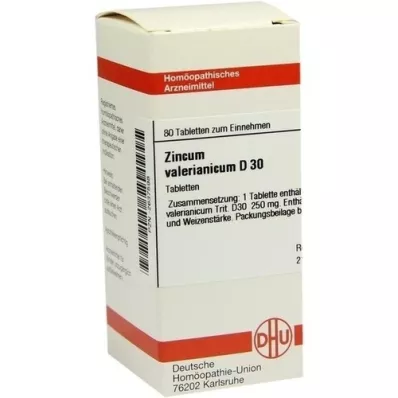 ZINCUM VALERIANICUM D 30 tabletter, 80 pc