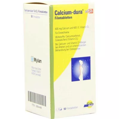CALCIUM DURA Vit D3 filmdragerade tabletter, 50 st